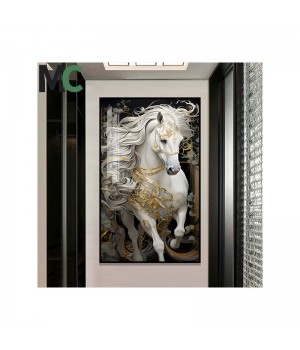 The latest popular modern light luxury horse corridor Diamonds paintings LED Crystal porcelain painting home decoration