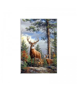 Pure hand-painted landscape oil painting Americorridor hanging an sika deer living room decoration painting animal cpaintings