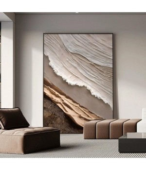 Handpainted Custom Abstract 3D White Texture Oil Painting On Canvas Modern Artwork Wall Painting For Living Room Home Decor